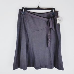 Liz nwt brown wool flare aline skirt knee length 4